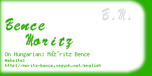 bence moritz business card
